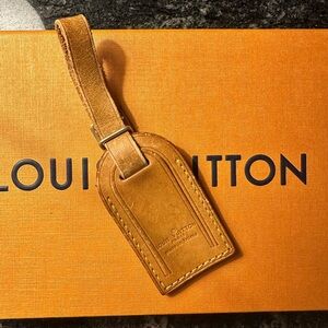 Louis Vuitton Name Tag Light Brown Leather